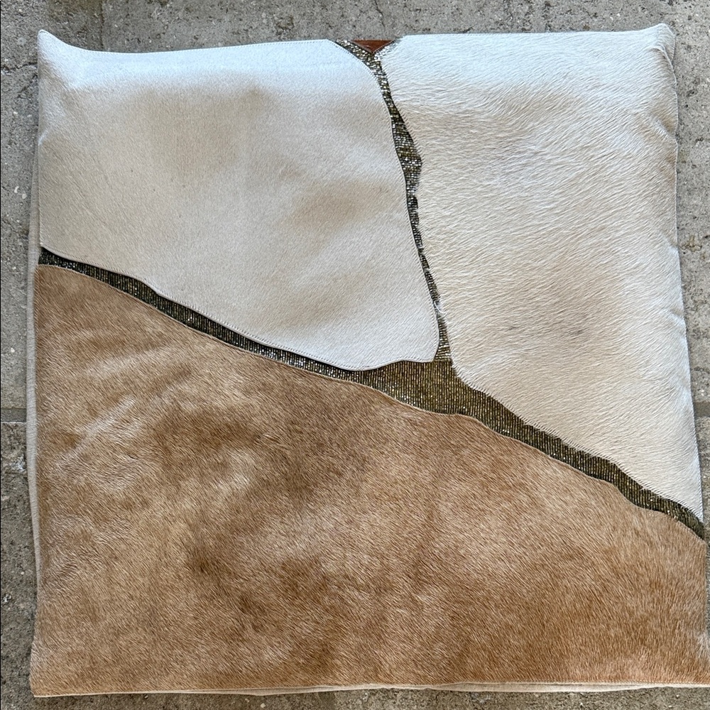 Callisto Home White and Brown Accent Pillow